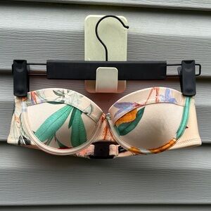 Triangl | Neoprene Floral Strapless Bikini Swim Top size Extra Small